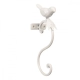Cumpara ieftin Cuier de perete din fier alb patinat Bird 4 cm x 7 cm x 19 h