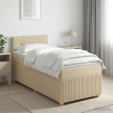 Cumpara ieftin Pat boxspring cu saltea cu headboard Crem 80 x 200 cm Tesatura