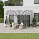 VidaXL Copertină retractabilă automat, antracit/alb, 500x350 cm