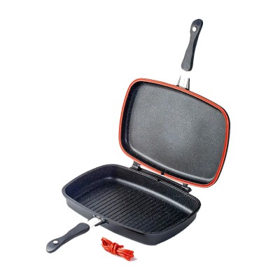 CF-DG32 CHEFFINGER Tigaie dubla, 32 cm, aluminiu, cu interior marmorat foto
