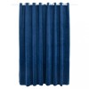 Draperie opaca albastru inchis 290x245cm catifea inele metalice