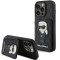 Husa pentru Apple iPhone 15 Pro Max, Karl Lagerfeld, Saffiano Cardslots and Stand Monogram Ikonik Karl, Neagra