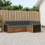 vidaXL Set de canapele de exterior 4 pcs Natural și Antracit 3383285