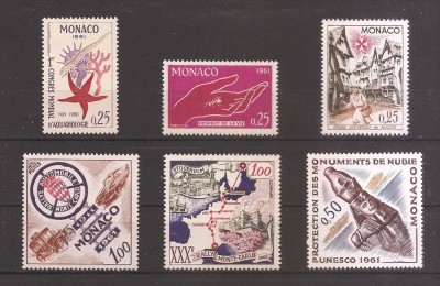 Monaco 1961 - 6 serii, MNH foto