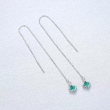 Cercei Argint 925 lungi cu piatra Verde ARG397T, Argintboutique