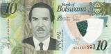 Botswana, bancnota polymer 10 Pula 2018, necirculata