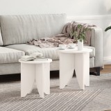 Set de măsuțe de cafea 2 pcs Alb 41.5 x 41.5 x 44 cm