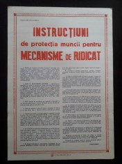 AF27 Afiș protecția muncii, Rom&acirc;nia comunistă