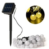 Instalatie solara decorativa, alb cald, 5 metri