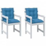 vidaXL Perne scaun spătar mic 2 buc. melanj albastru 100x50x7cm textil