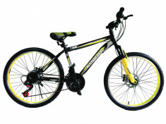 Bicicleta MTB Vision Tiger 2D Suspensie Fata Culoare Negru/Galben Roata 24&amp;quot; OtelPB Cod:202404010309 foto