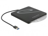 Enclosure extern pentru dispozitive 5.25&quot; Slot-in Slim SATA 9.5 / 12.7 mm la USB-A Negru, Delock 42604