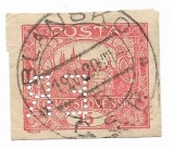 Cehoslovacia - Definitive - Fara planta deasupra &bdquo;CESKO-SLOVENSKA&rdquo;, nedantelata, 1919-1920 - 15 H, obliterata