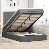 VidaXL Cadru pat otoman cu saltea țesătură gri &icirc;nchis 120x200 cm 3313997