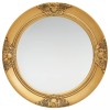 Oglinda Perete Baroc Aurie vidaXL, Rotunda, 50 cm - Decorativa cu Design Elegant
