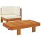 vidaXL Set mobilier grădină perne alb/crem, 2 piese, lemn masiv acacia