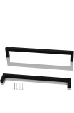 M&acirc;neri din oțel inoxidabil pentru dulap, 2 buc, distanță &icirc;ntre găuri 224 mm &ndash; Negru