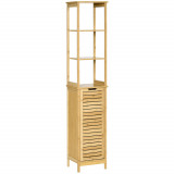 Kleankin Turn Mobilier Baie, Spațiu Depozitare Vertical, Lemn, 34x30x173cm, Design Compact | Aosom Romania