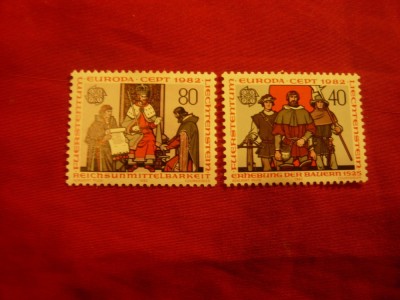 Serie Liechtenstein 1982 Europa CEPT - Evenimente Istorice , 2 valori foto