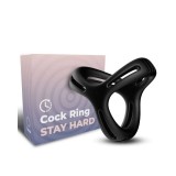 Inel penis, Armony X-Ring, 36x36x36 mm, silicon, negru
