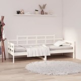 Cumpara ieftin Pat de zi, 90x200 cm, alb, lemn masiv de pin