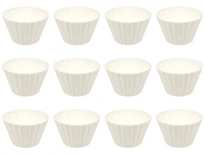 Set boluri, 12 piese, 125 ml, Plastic, Alb foto