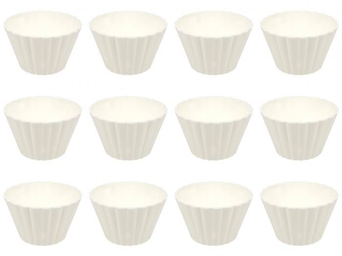 Set boluri, 12 piese, 125 ml, Plastic, Alb