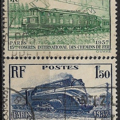 B1319 - Franta 1937 - Tren 2v. stampilat,serie completa