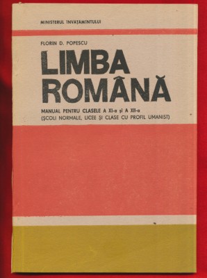 Limba Romana Manual pentru clasele a IX-a si A X-a, Profil Umanist 1993 foto