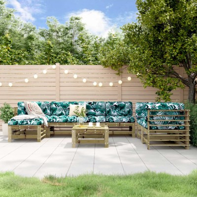Gossi set mobilier relaxare de gradina, 8 piese, lemn de pin tratat foto