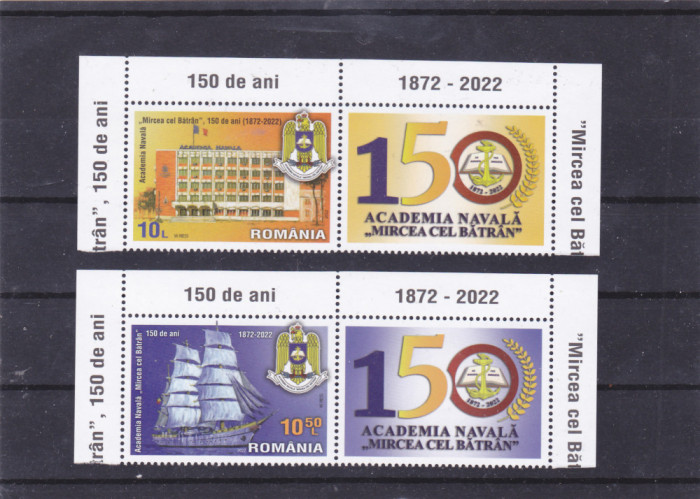 ROMANIA 2022 - ACADEMIA NAVALA - 150 DE ANI, VINIETA 1, MNH - LP 2394
