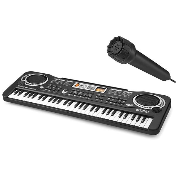 Orga electronica copii, 61 clape,instrument multifunctional, microfon inclus
