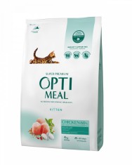Optimeal Hrana uscata pisoi (kitten) - cu Pui, 4kg