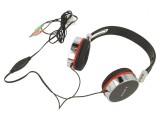 Căști cu Microfon Jack 3,5mm 1,5m Negru/Roșu/Argintiu