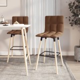 Cumpara ieftin Scaune de bar, 2 buc., maro, material textil