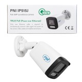 Camera supraveghere video PNI IP515J POE, bullet 5MP, 2.8mm, pentru exterior, audio bidirectional, alb