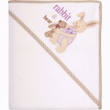 Prosop baie bebelusi cu gluga Womar Zaffiro AN-TR-80 Terry bumbac 80x80 cm