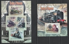 Burundi 2012 - Locomotive cu Abur S/S 1v + M/S 1v MNH