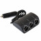 Adaptor Priza Bricheta Auto 3 Porturi Cu Iluminare Albastra 12V / 24V - 1521B