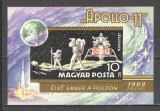 Ungaria.1969 Posta aeriana:Cosmonautica Apollo 11-Bl. dantelat SU.307, Nestampilat