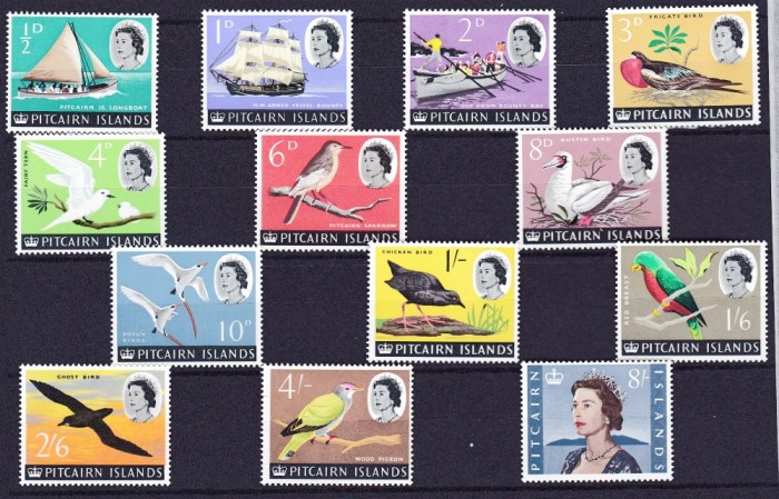 DB1 Colonii Ins. Pitcairn 1964 Corabii Fauna Pasari 13 v. MNH