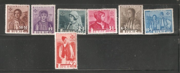 Straja tarii O.E.T.R. Costume nationale 1936 - serie completa 7 valori NEOBLIT.