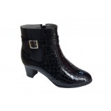 Cumpara ieftin Ghete dama elegante negre din piele naturala croco - NA67CRN