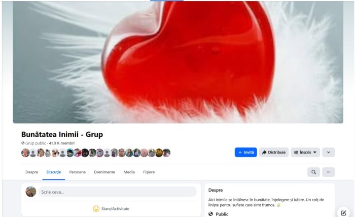 Grup/pagina de facebook