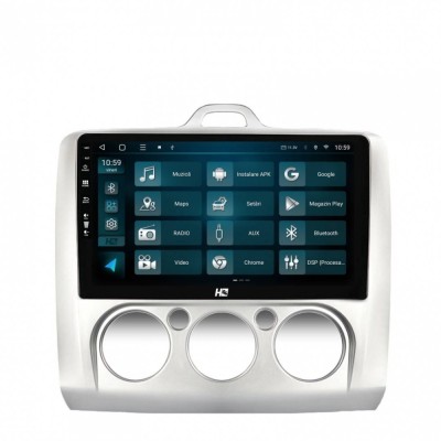 Navigatie Ford Focus MK2 (2004-2011) Clima Manuala 2GB RAM Android 13 GPS Wi-FI Carplay Android Auto USB Bluetooth Radio Waze Touchscreen 9 inch foto