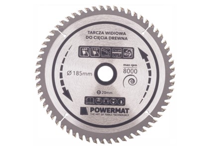Disc circular TDD 185 x 20 mm, 60 dinti, Powermat PM0884 foto