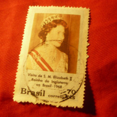 Serie Brazilia 1968 -Regina Elisabeta , 1 val. 70C stampilat