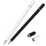 Cumpara ieftin Set 2 bucati Stylus pen compatibil cu toate duspozitivele cu ecran tactil, alb, negru