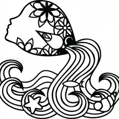 Sticker decorativ, Mandala, Woman, Negru, 60 cm, 7369ST-4