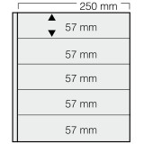 Set 5 folii albe, Garant, cu 10 buzunare de 57 x 250 mm